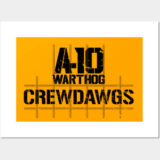 A-10 Warthog Crewdawgs Black Print Posters and Art